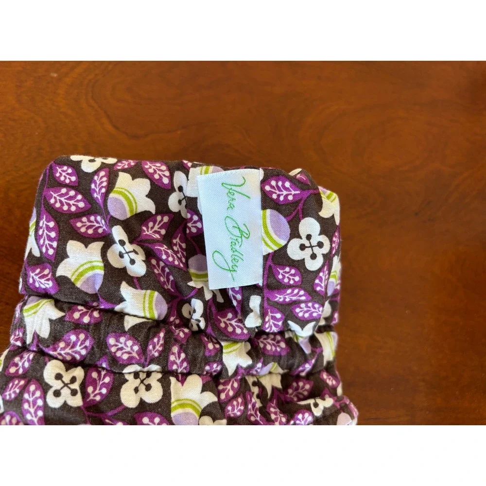 Vera Bradley Quilted Wine Bottle Gift Bag Purple Floral Drawstring Carrier